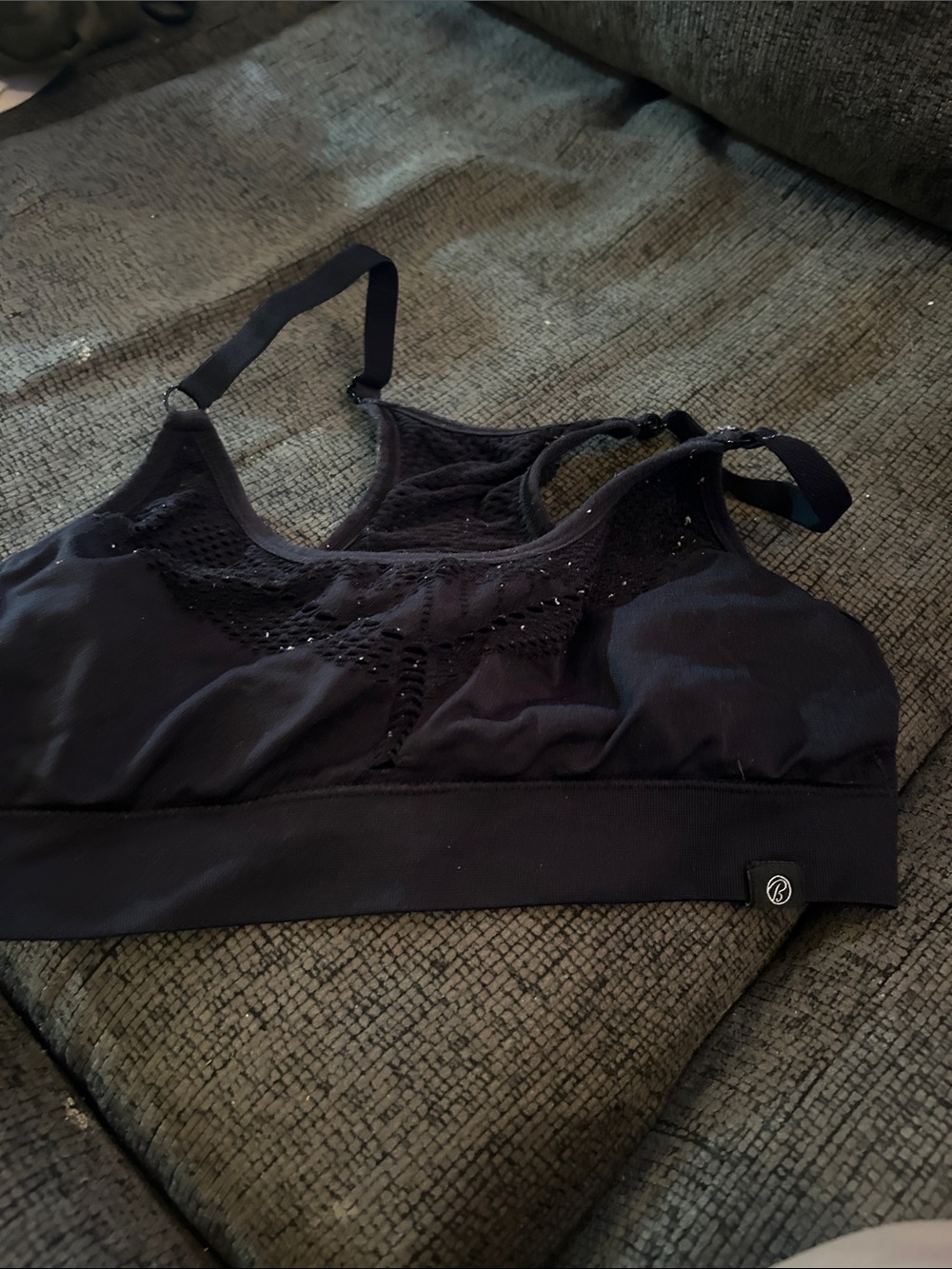 BOODY Black Lace-Detail Sports Bralette
